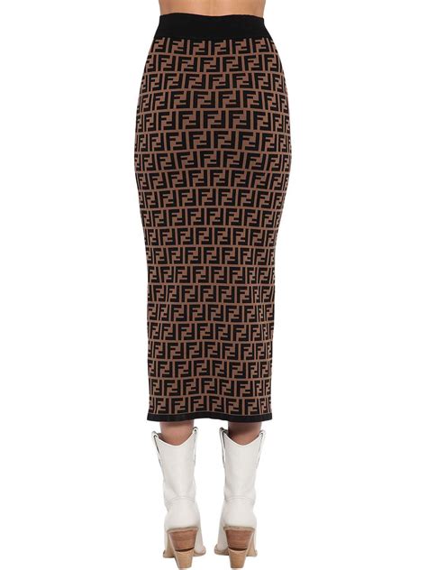 fendi logo knit skirt|fendi skirt with plaid blouse.